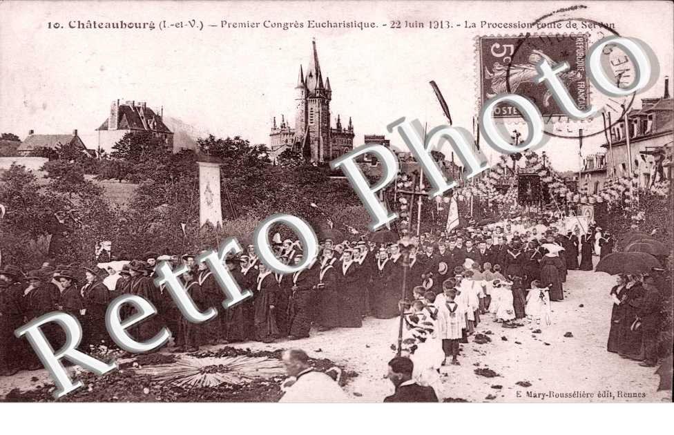 premier congres eucharistique 22juin 1913, la procession route de servon