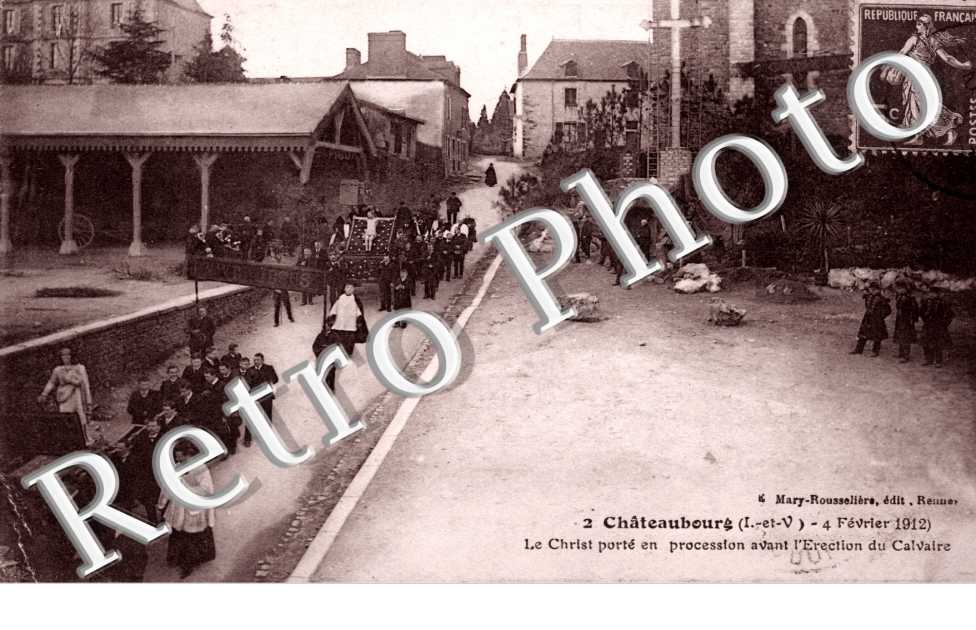 le christ porte en procession avant l&#039;erection du calvaire 4 fevrier 1912