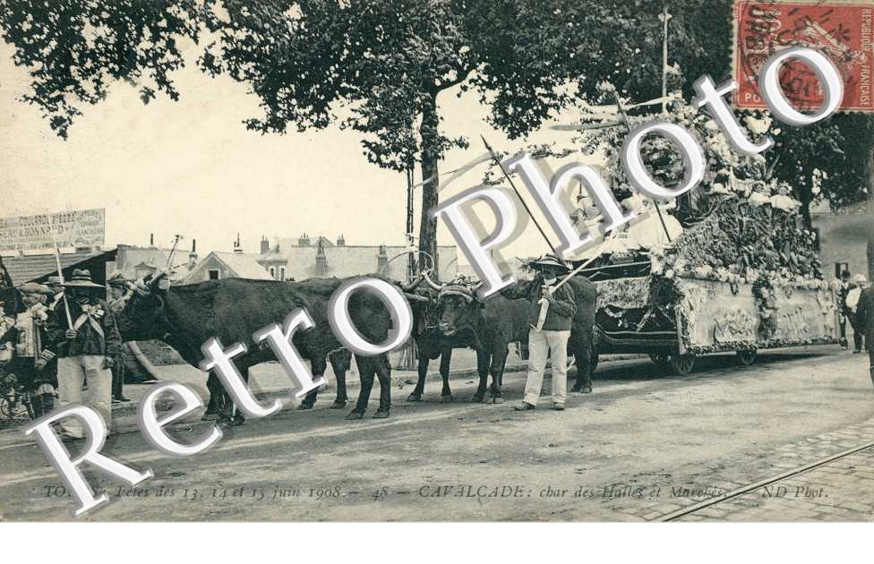 Fetes des 13, 14 et 15 juin 1908 Cavalcade Char des halles et marches