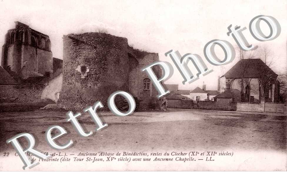 ancienne abbaye des benedictins, restes du clocher (XIe et XIIe siecles) et de l'enceinte (dite Tour St jean