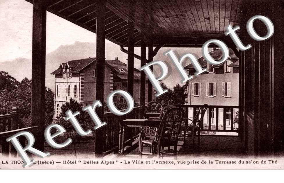 Hotel "Belles Alpes" la villa et l&#039;annexe, vue prise de la terrasse du salon de the