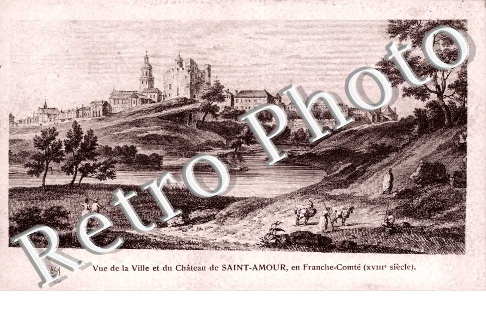 vue de la ville et du chateau de saint amour - Gravure