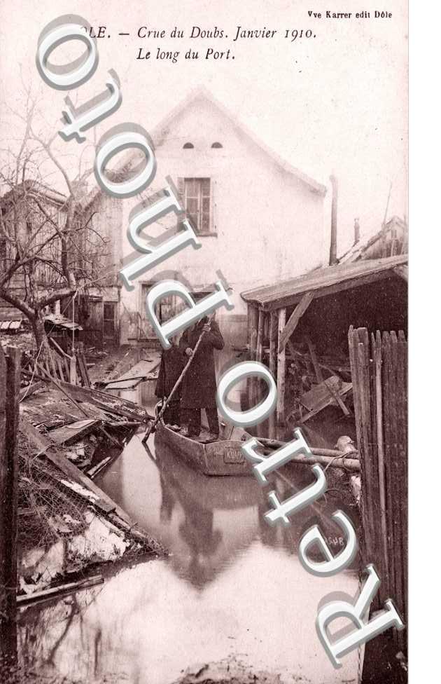 Crue du Doubs, janvier 1910, sur le Port