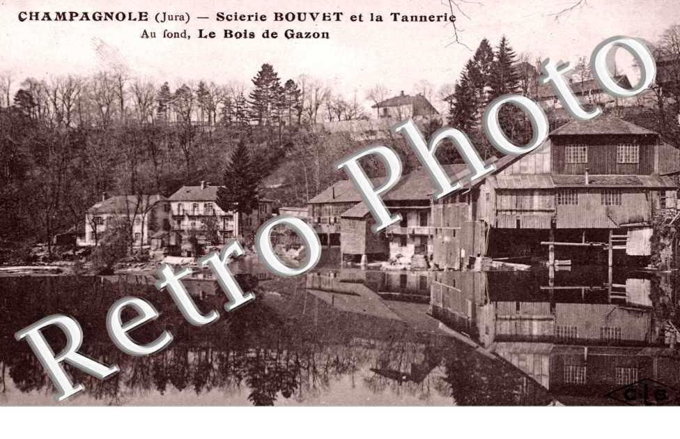 Scierie Bouvet et la Tannerie, au fond le Bois Gazon