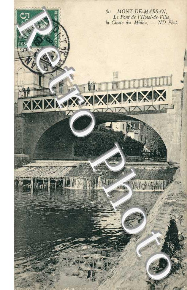 le pont de l'Hotel de Ville, la chute du Midou