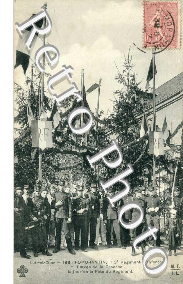 113e regiment d&#039;infanterie, entree de la caserne, le jour de la fete du regiment
