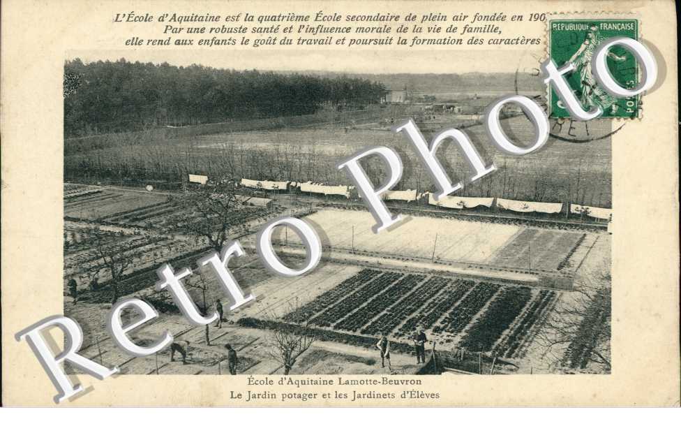 Ecole d'Aquitaine, jardin potager et Jardinets d'eleves