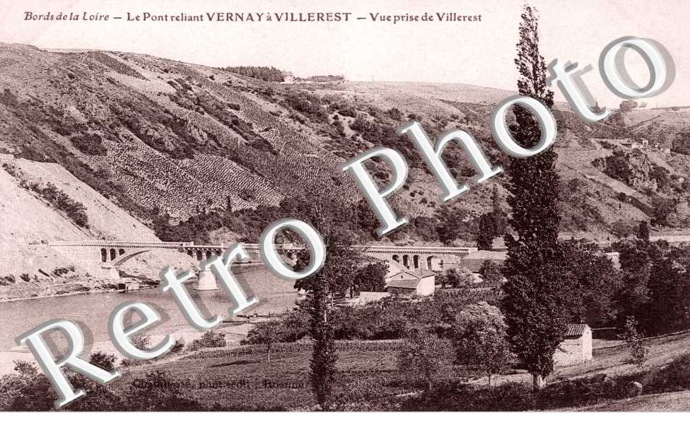 Vue prise de Villerest, Le Pont reliant Vernay a Villerest