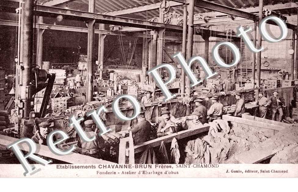 etablissement chavanne brun freres, fonderie, atelier d'ebarbage d'obus