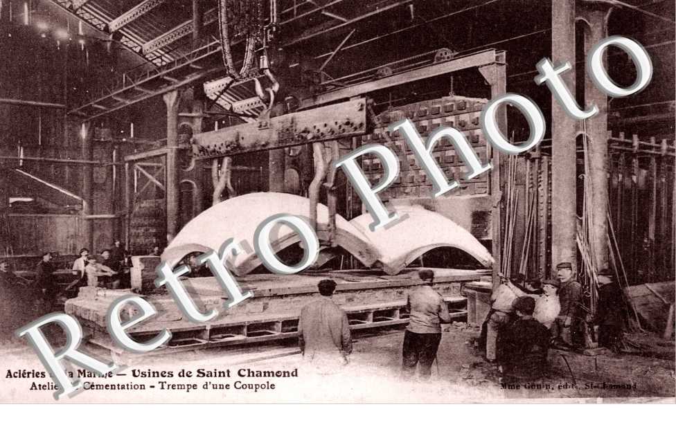acieries de la marine, usine de st chamond, atelier de cementation, tempe d'une coupole