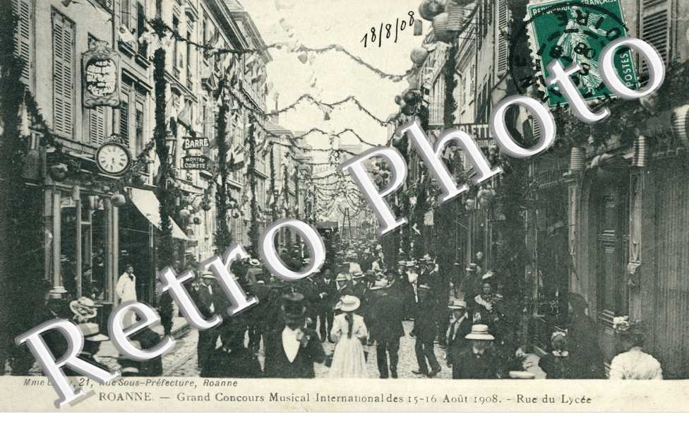 Concours Musical International des 15-16 aout 1908, Rue du Lycee