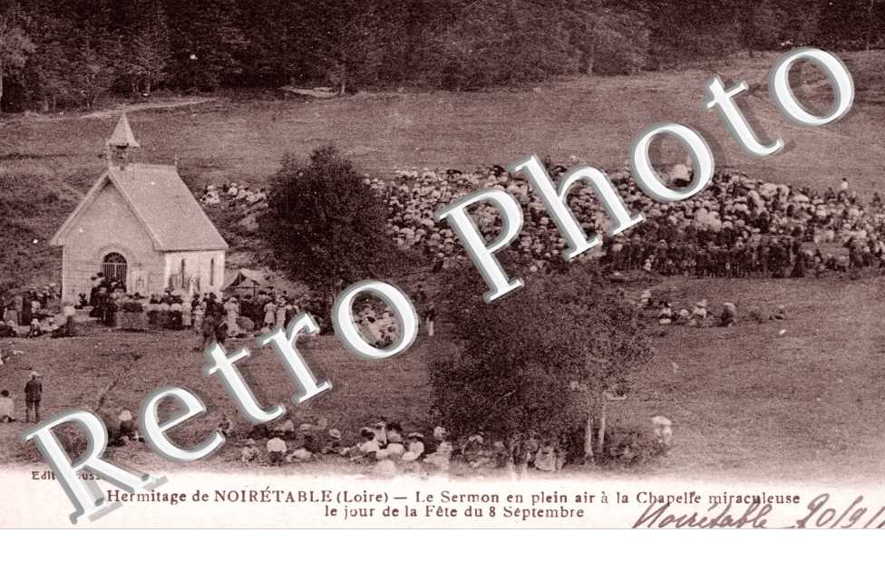Hermitage, le Sermon en plein air a la Chapelle miraculeuse, fete du 8 septembre
