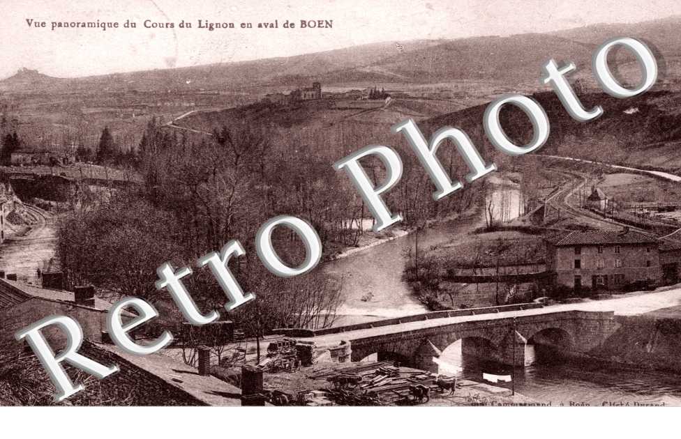 Vue Panoramique du Cours du Lignon en aval de Boen