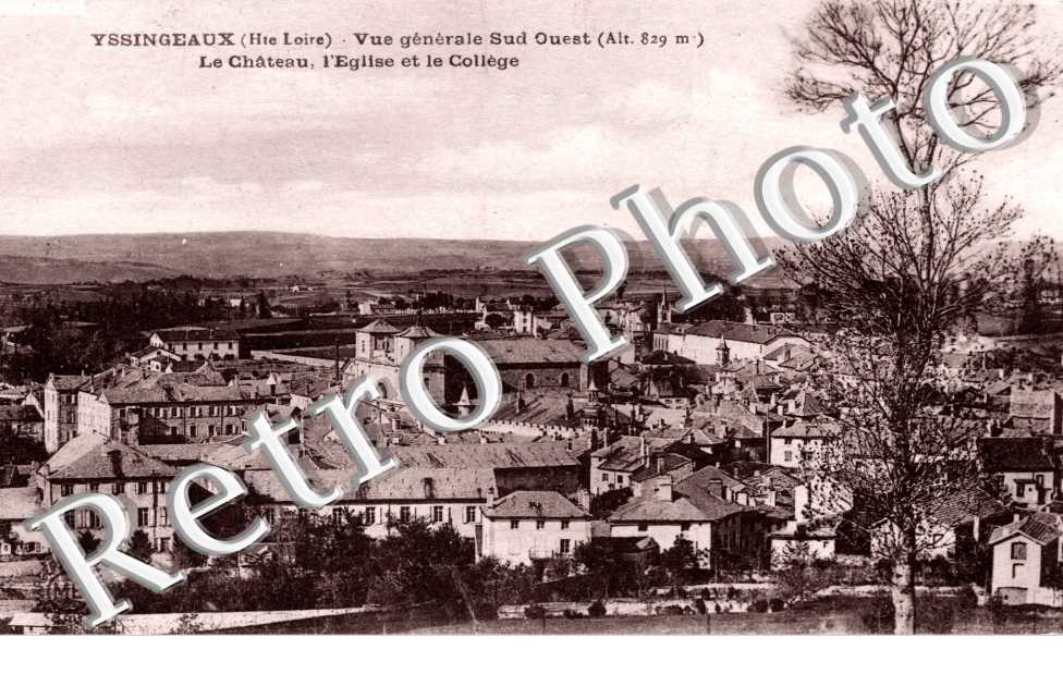 vue generale sud ouest, le chateau, l'eglise, le college
