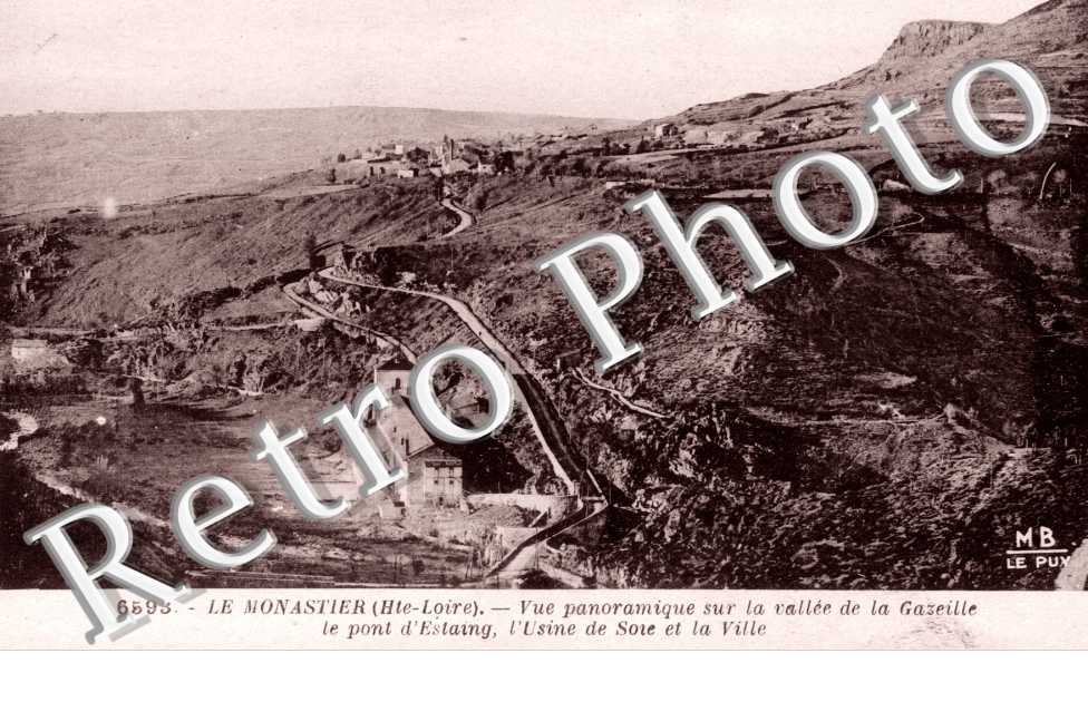 Vue Panoramique sur la Vallee de la Gazeille, le Pont d'Estaing, l'Usine de Soie