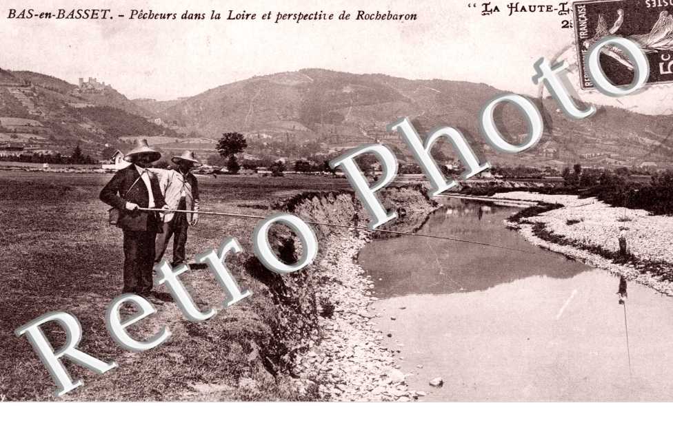 Pecheurs dans la Loire et Perspective de Rochebaron
