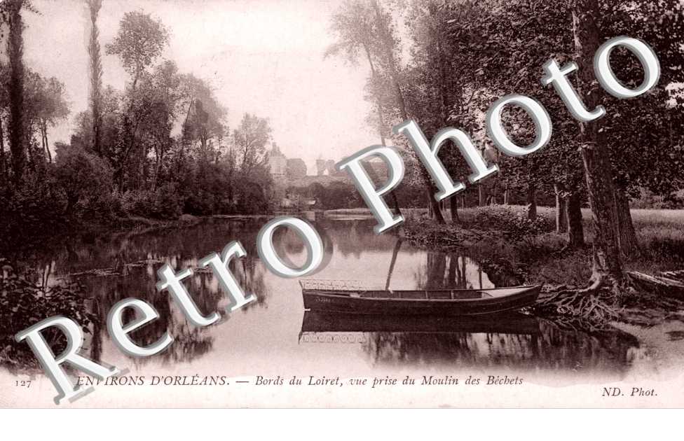bords du loiret, vue prise du moulin des bechets (couleur)