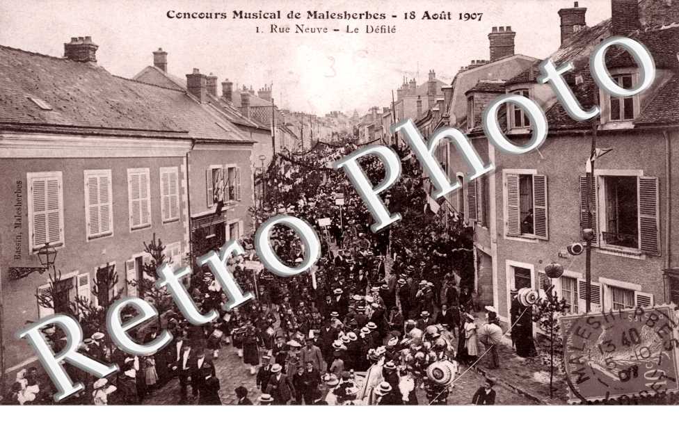 concours musical 18 aout 1907, rue neuve, le defile