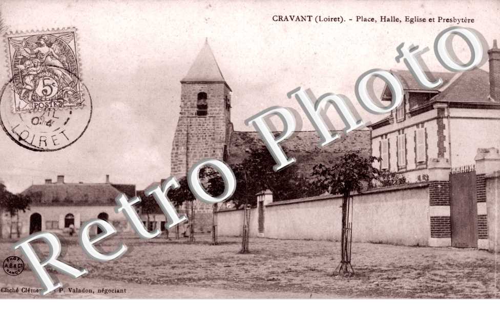 place, halle, eglise et presbytere