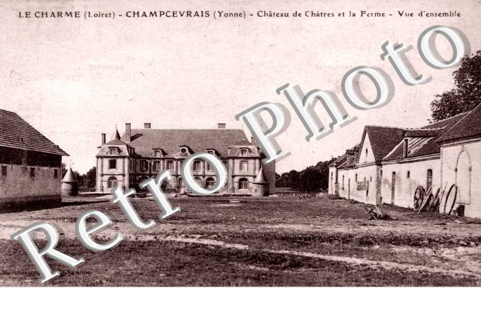 Champcevrais, chateau de Chatres et la ferme, vue d&#039;ensemble