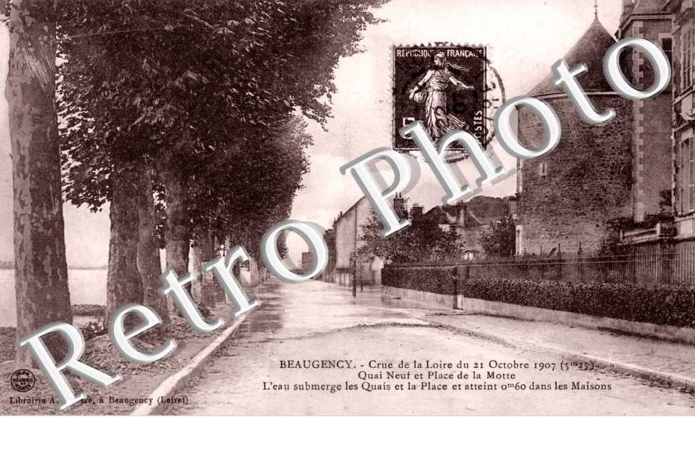 quai Neuf et place de la Motte crue de la Loire du 21 octobre 1907, 