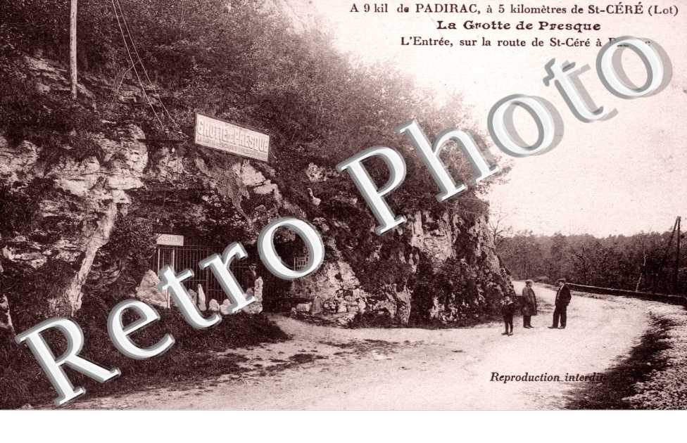 la Grotte de Presque, l'Entree sur la Route de Saint-Cere a Padirac