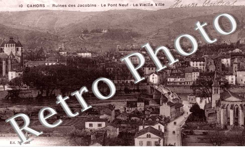 vue generale. Ruines des Jacobins. Le Pont Neuf. La vielle ville.