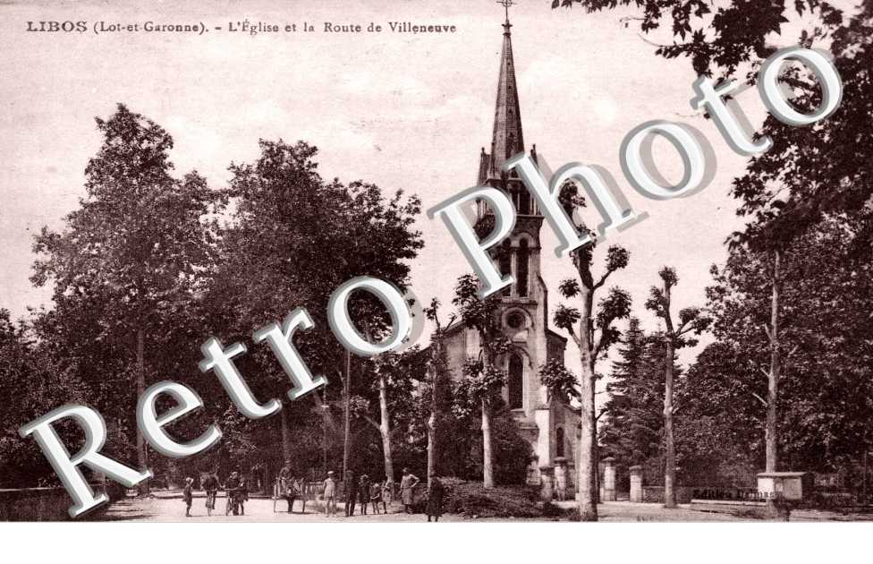 Eglise et Route de Villeneuve