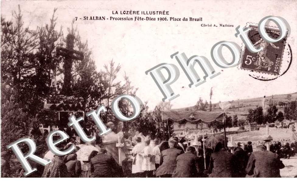 Procession fete-Dieu 1906 - Place du Breuil