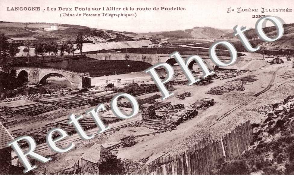 les deux Ponts sur l&#039;Allier et la Route de Pradelles