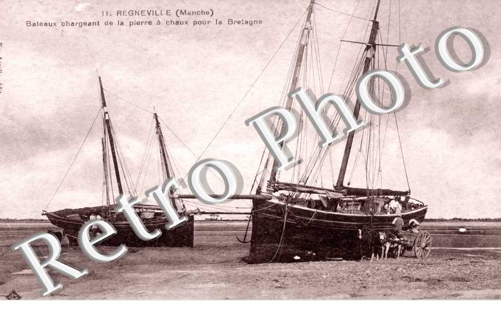 Bateaux chargeant de la pierre a chaux pour la Bretagne