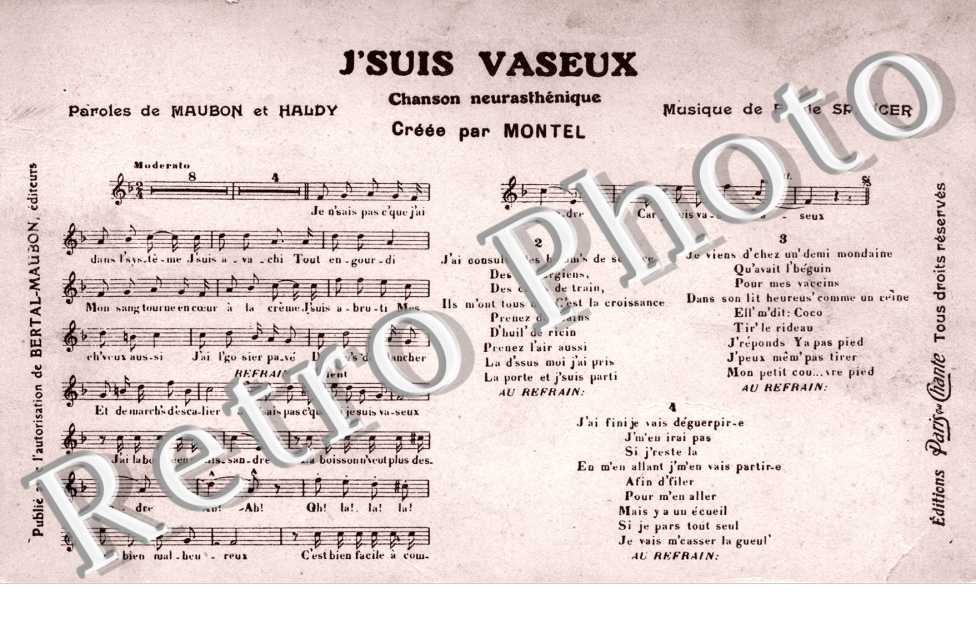 &#039;&#039;J&#039;suis vaseux&#039;&#039;, Chanson neurasthenique