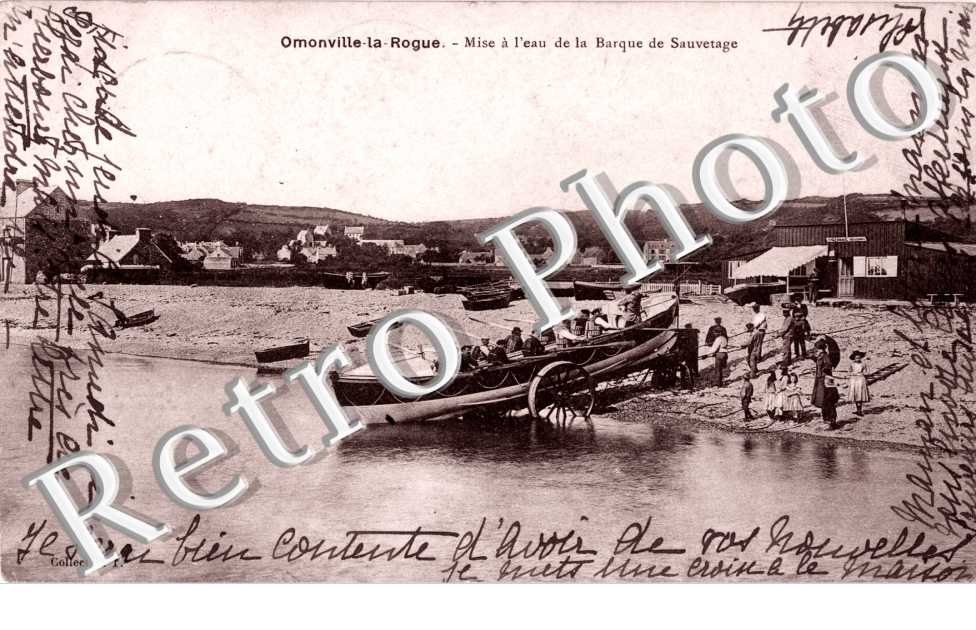 Mise a l&#039;eau de la barque de sauvetage