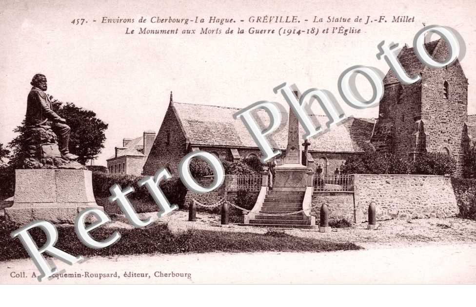 a statue de J. F. Millet - eglise