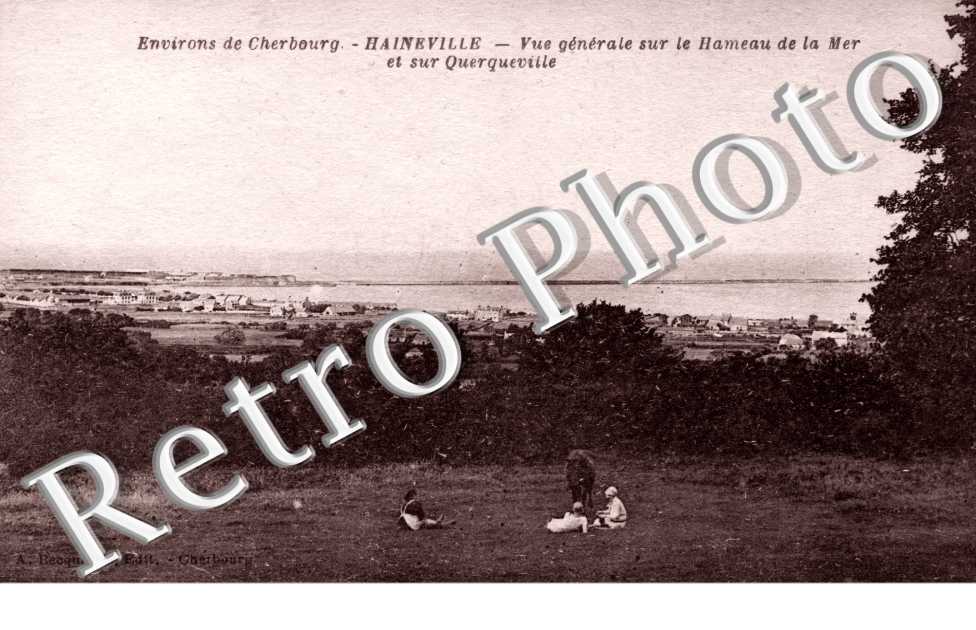 vue generale sur le hameau de la mer et sur Querqueville
