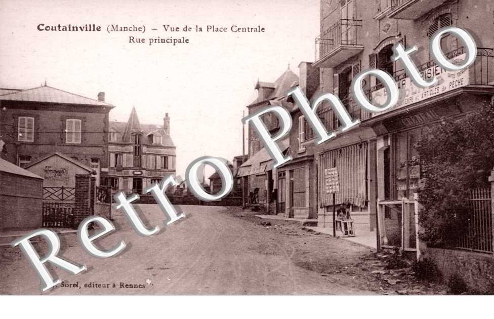 COUTAINVILLE - Vue de la Place centrale - Rue Principale