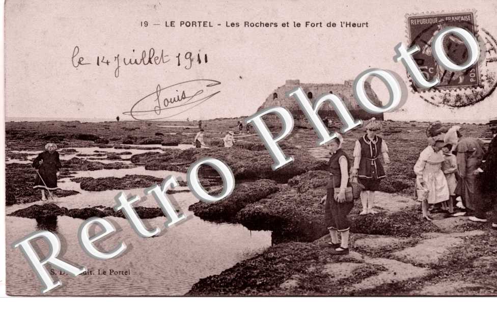 Le Portel - les rocher et le fort de l&#039;Heurt