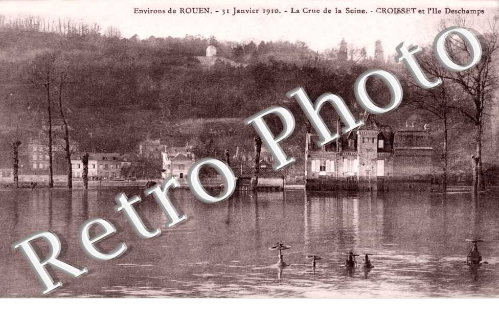 janvier  La crue de la Seine Croisset et l&#039;Ile Deschamps