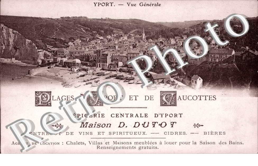 Vue Generale, "Plage d'Yport et de Vaucottes" Epicerie Centrale d'Yport