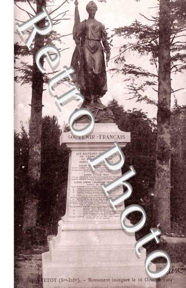 Monument inaugure le 16 Octobre 1904