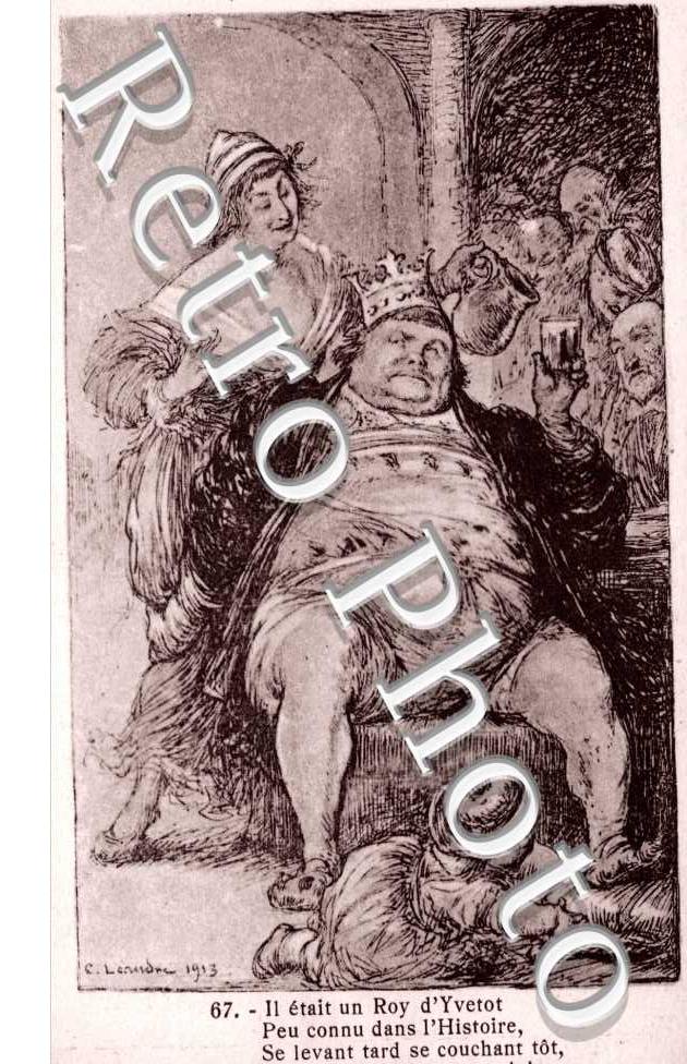 Dessin du Roi d&#039;Yvetot realise par Leandre