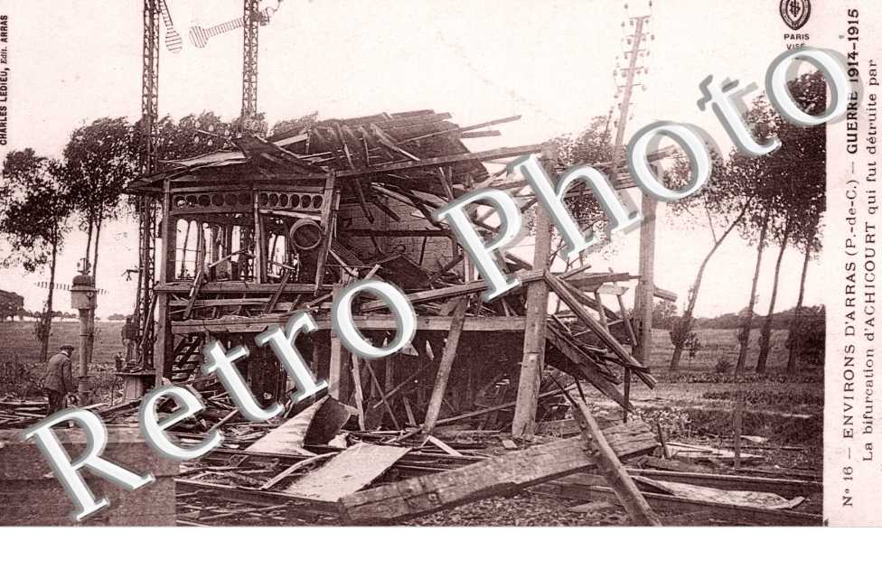la bifurcation d&#039;Achicourt detruite par l&#039;explosion du pont de chemin de fer