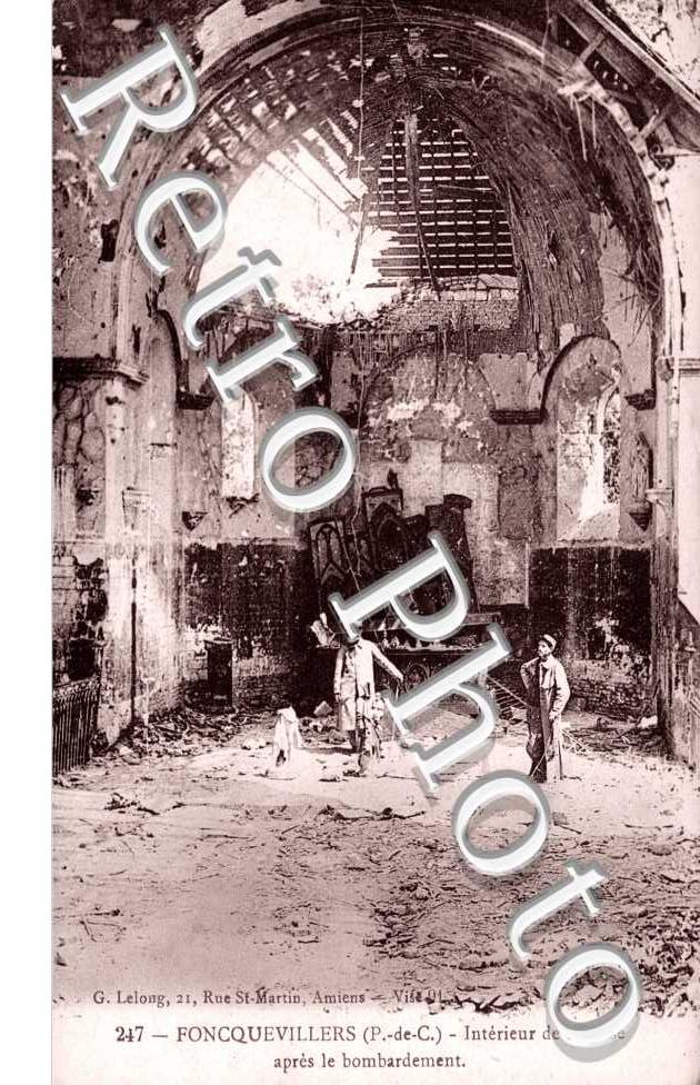 interieur de l&#039;eglise apres le bombardement