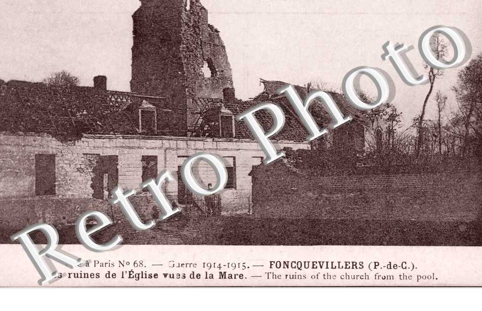 les ruines de l&#039;eglise vue de la Mare