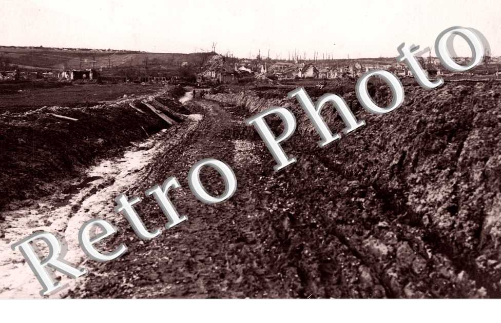 village en ruines - carte militaire allemande