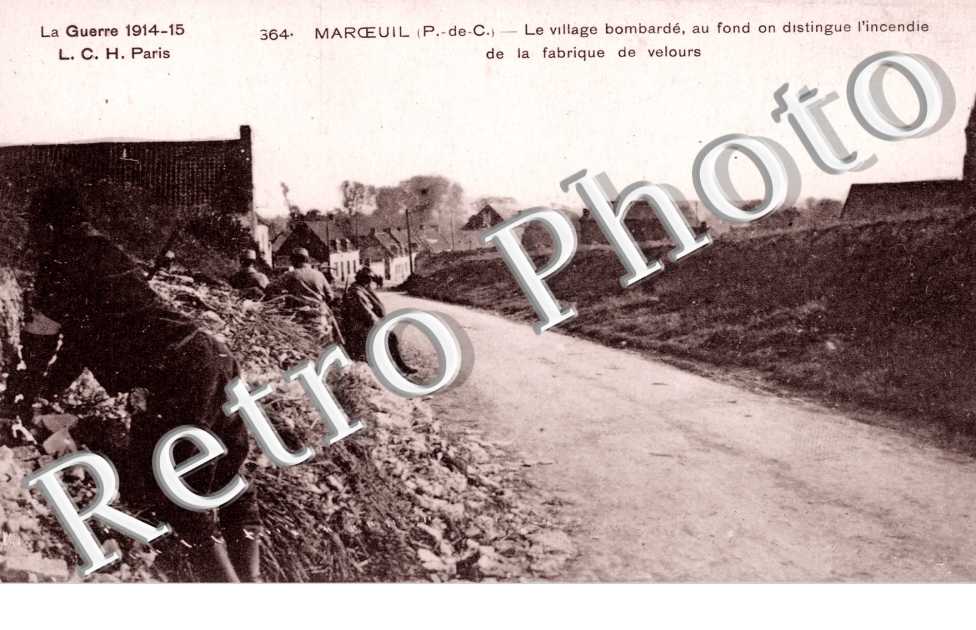 Le village bombarde - incendire de la fabrique de velours