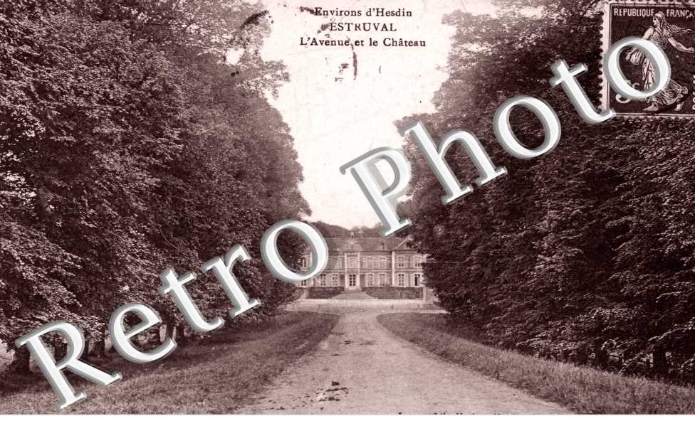 ESTRUVAL l&#039;avenue et le chateau