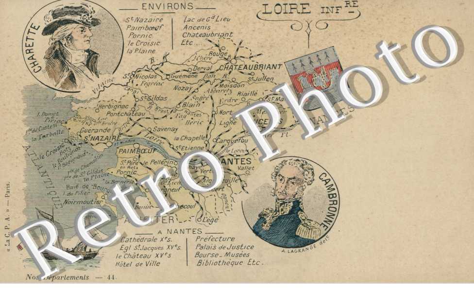 Carte Géographique de la Loire Inférieur