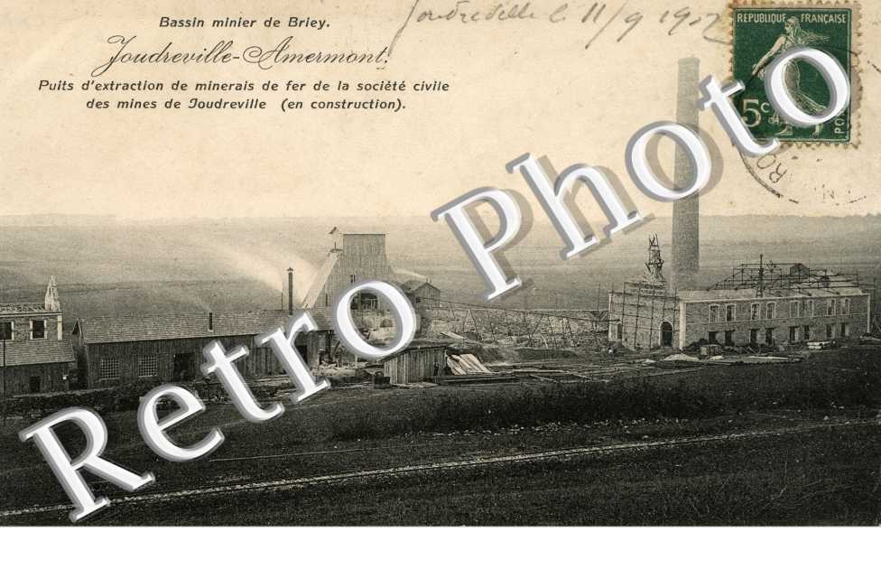 Bassin minier de Briey puits d'extraction de minerais de fer de la Societe civile des mines de Joudre