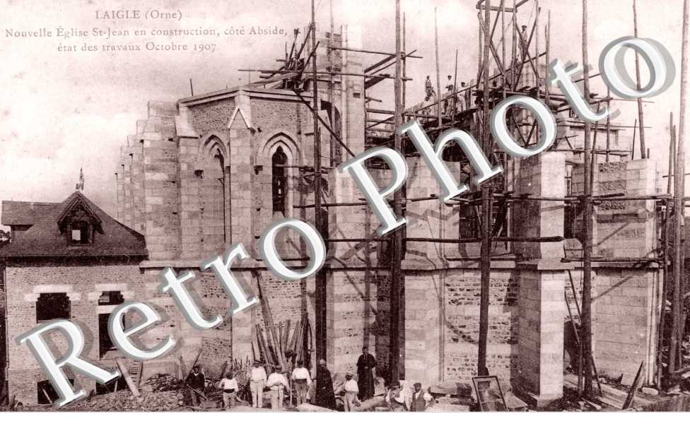 la Nouvelle Eglise Saint-Jean en construction, cote Abside, Etat des Travaux Octobre 1907